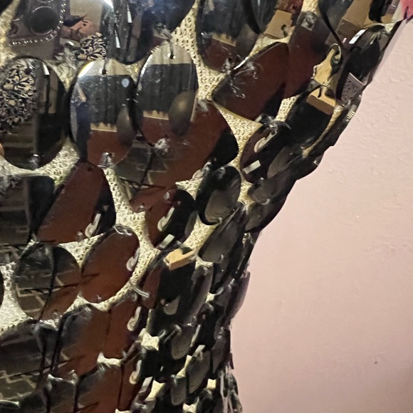 Musani Gold Gray Sequin Mini Dress - Metallic Party Bodycon - Picture 4 of 8